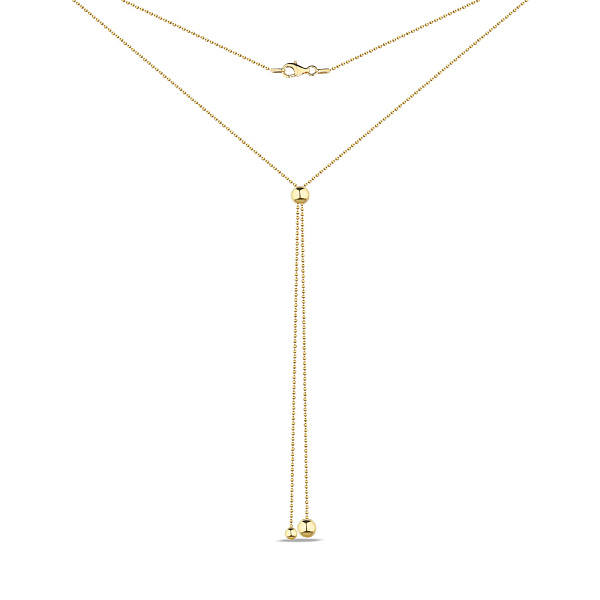 Серебряное колье-галстук с шариками и желтым родированием (арт. 7507/2250ж) – изображение 2