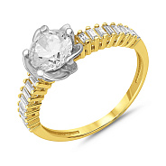 Фото Золотое кольцо с дорожкой из фианитов (арт. 151014жб)