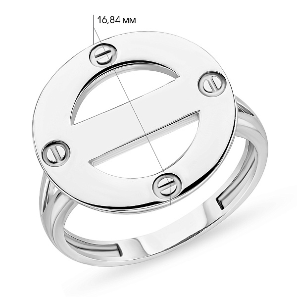 Кольцо из белого золота без камней (арт. 155177б) – изображение 2