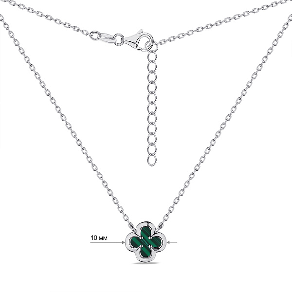 Серебряное колье с малахитом (арт. 7507/2114/10млх) – изображение 3