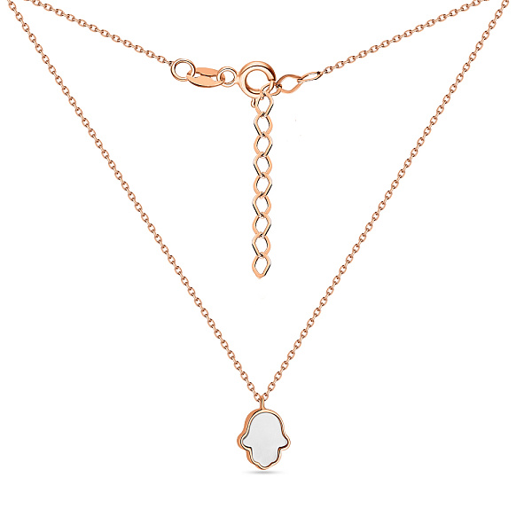 Кольє "Хамса" з червоного золота з перламутром (арт. 352184п) – зображення 2