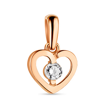 Кулон Серце з золота з фіанітом (арт. 424300)