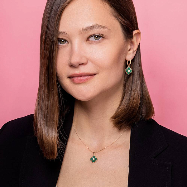 Кулон из красного золота с малахитом (арт. 424889/15млх) – изображение 6