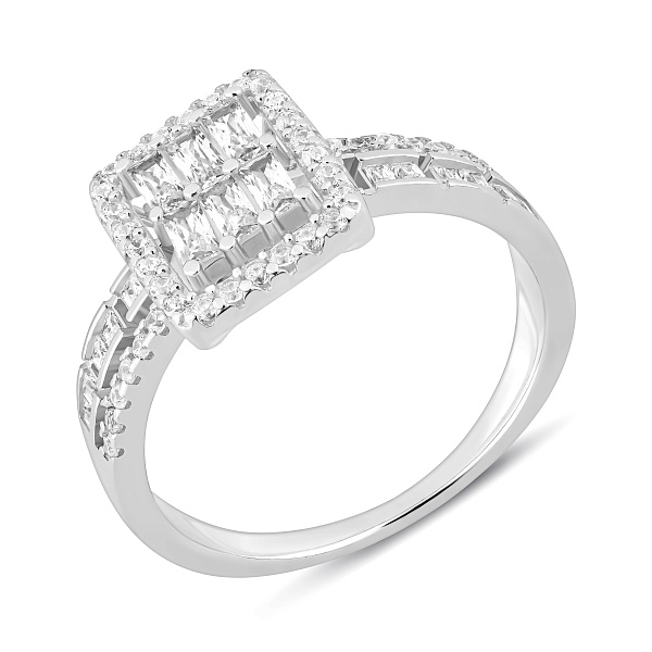 Массивное серебряное кольцо с фианитами (арт. 7501/8475) – изображение 2