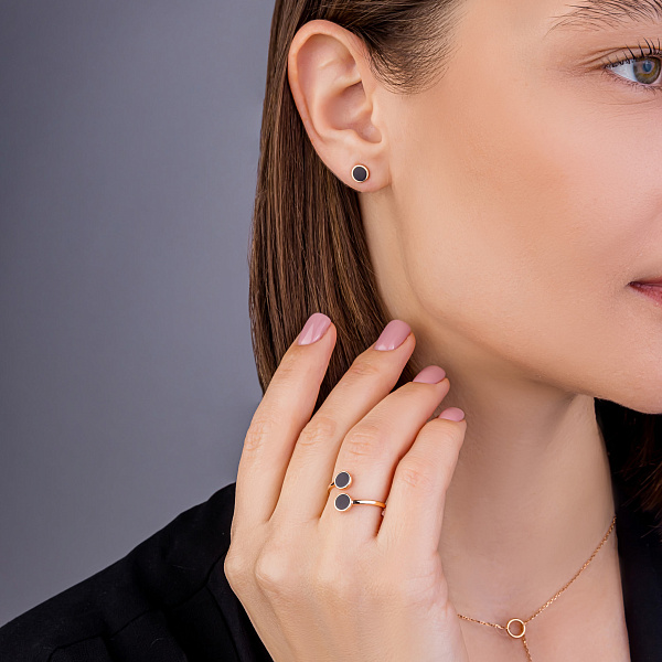 Золотые серьги с эмалью Lu’na (арт. 111274еч) – изображение 3