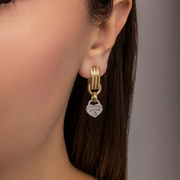 Серьги из желтого и белого золота (арт. 108160/1жб) – изображение 3