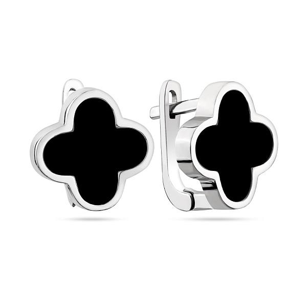 Серьги из серебра с ониксом (арт. 7502/4528/15о) – изображение 1