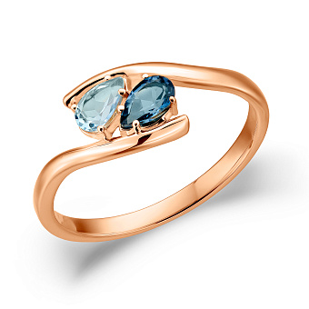 Фото Золота каблучка з топазом (арт. 141365Пгл)