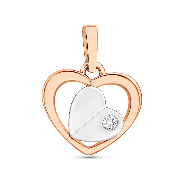 Золота підвіска Серце з фіанітом (арт. 440270) – зображення 1