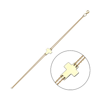 Браслет из желтого золота с крестиком (арт. 322990ж)