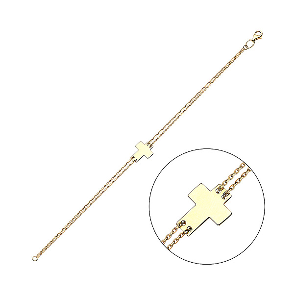 Браслет з жовтого золота з хрестиком (арт. 322990ж) – зображення 1