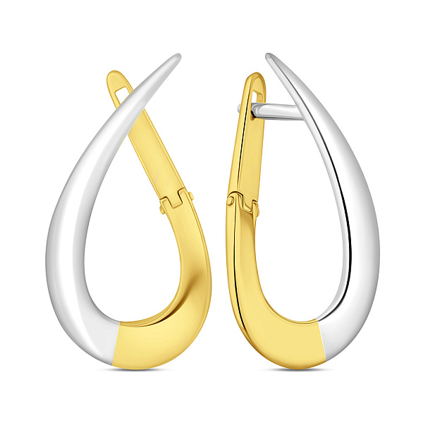 Золотые серьги без камней (арт. 110468бж) – изображение 1