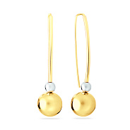 Золотые серьги в комбинированном цвете металла (арт. 100965/4жб)