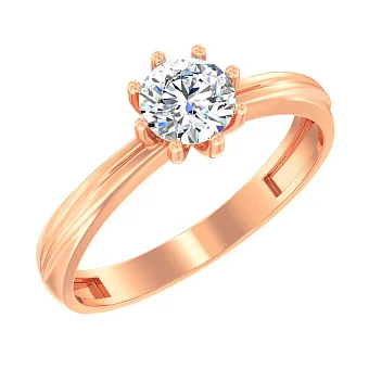 Золота каблучка для заручин з фіанітом (арт. 142300)