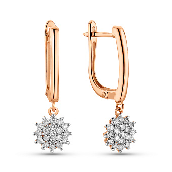 Фото Золотые серьги с бриллиантами (арт. 2112592201)