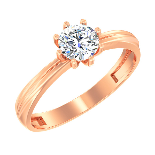 Золота каблучка для заручин з фіанітом (арт. 142300) – зображення 1