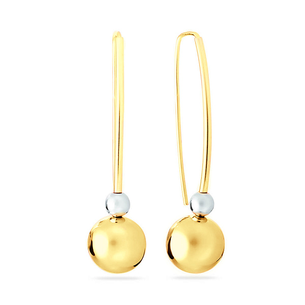 Золоті сережки в комбінованому кольорі металу (арт. 100965/4жб) – зображення 1