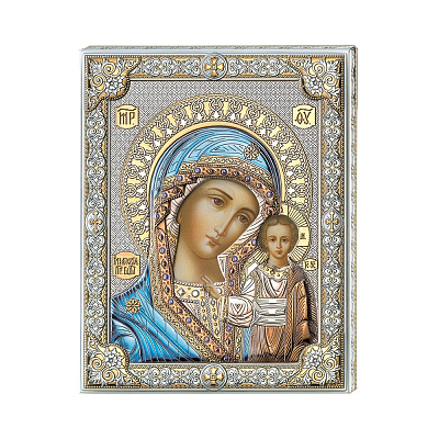 Икона серебряная &quot;Пресвятая Богородица Казанская&quot; (260х200 мм) (арт. 85302 6LCOL)