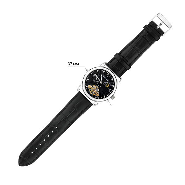 Серебряные часы с кварцевым механизмом (арт. 7526/334чч) – изображение 2