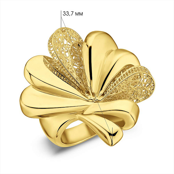 Широкое кольцо из желтого золота Francelli (арт. е156699ж) – изображение 5