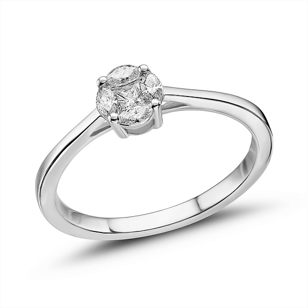 Золотое кольцо с бриллиантами (арт. К011303010б) – изображение 1