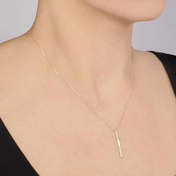 Кольє з жовтого золота з фіанітами (арт. 351286ж) – зображення 3