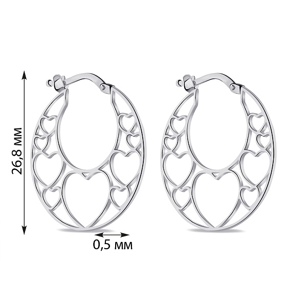 Серьги из серебра без камней (арт. 7502/9361) – изображение 2