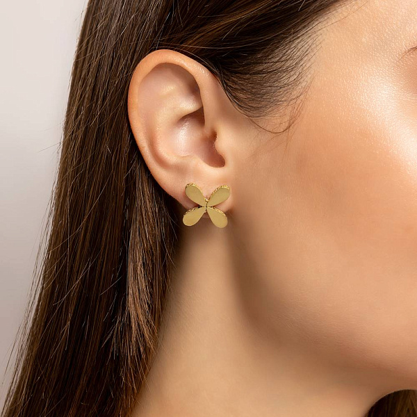 Золоті сережки-пусети Francelli (арт. 1091684ж) – зображення 2