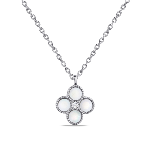 Колье из серебра с перламутром и с фианитом (арт. 7507/1552п) – изображение 1