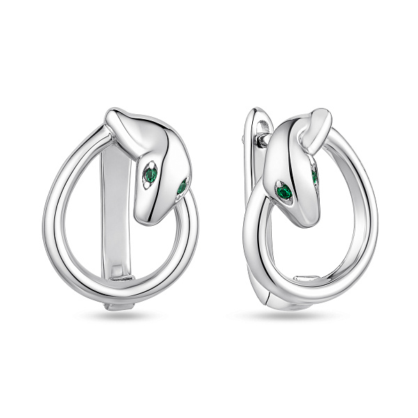 Серебряные серьги змея с альпинитами (арт. 7502/10553аз) – изображение 1