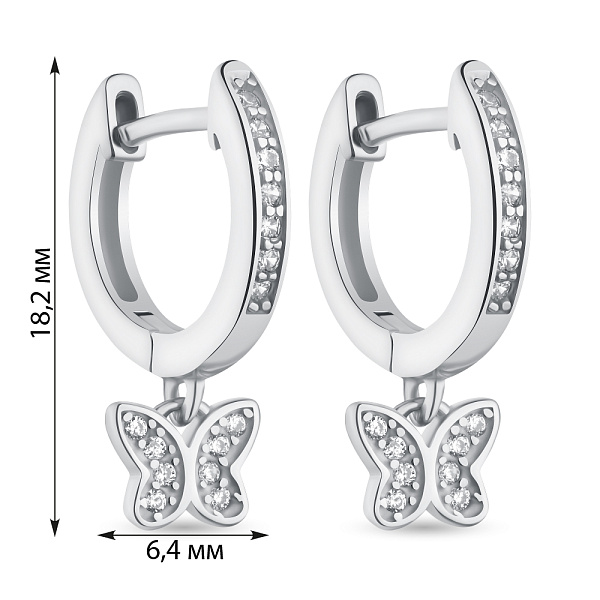 Серьги-кольца из серебра с фианитами (арт. 7502/С2Ф/2004) – изображение 2