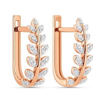 Фото Золоті сережки Гілочка з фіанітами (арт. 111254)