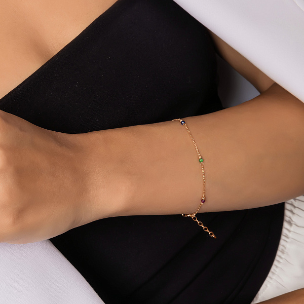 Золотой браслет с фианитами (арт. 326916цв) – изображение 2