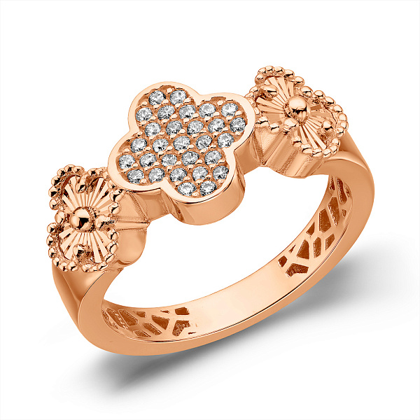 Золота каблучка з фіанітами (арт. 156684а) – зображення 1