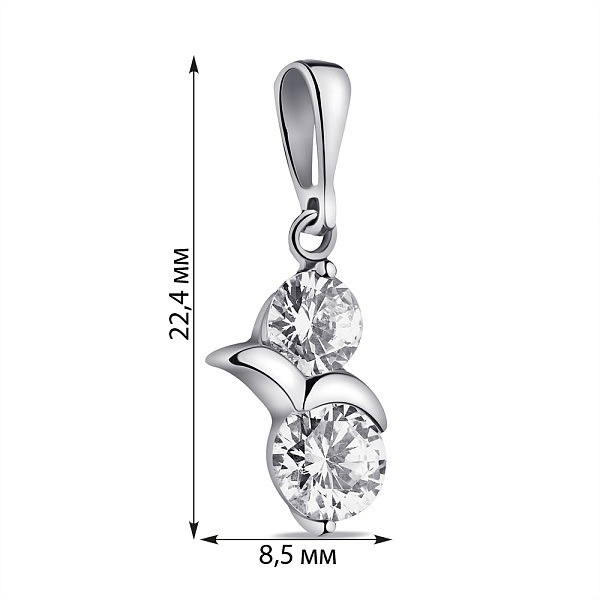 Срібний підвіс з фіанітами (арт. 7503/ПК2Ф/415) – зображення 2