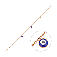 Золотой браслет на ногу с подвесками (арт. 340098есбчн)