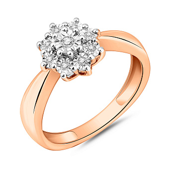 Кольцо из красного золота с бриллиантами (арт. К011062005)