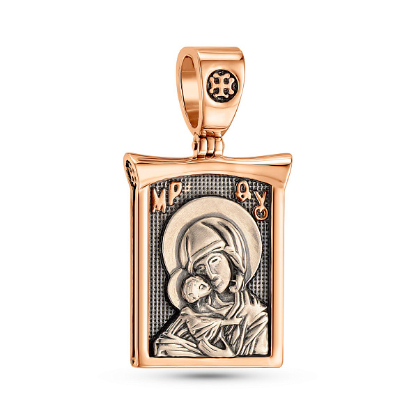 Золотая ладанка Божья Матерь с младенцем (арт. 440850ч) – изображение 2
