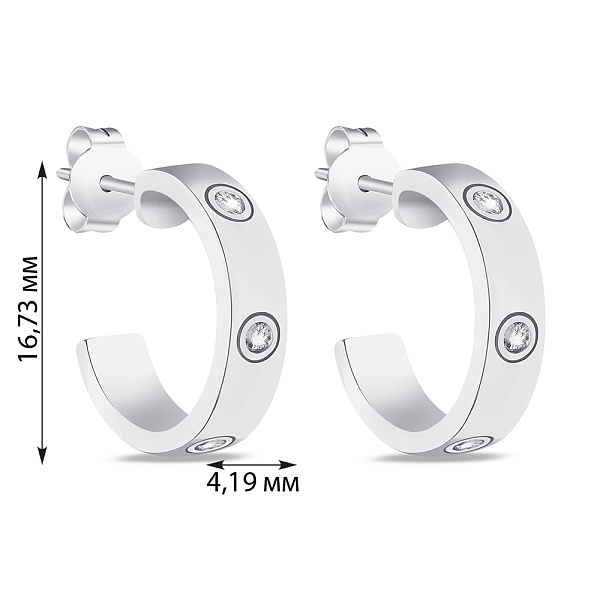 Серьги из серебра с фианитами (арт. 7518/6367) – изображение 2