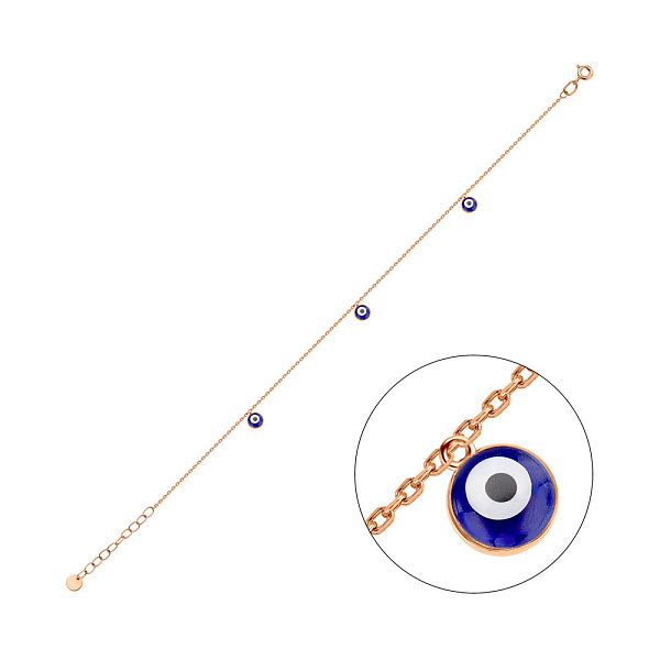 Золотий браслет на ногу з підвісками (арт. 340098есбчн) – зображення 1