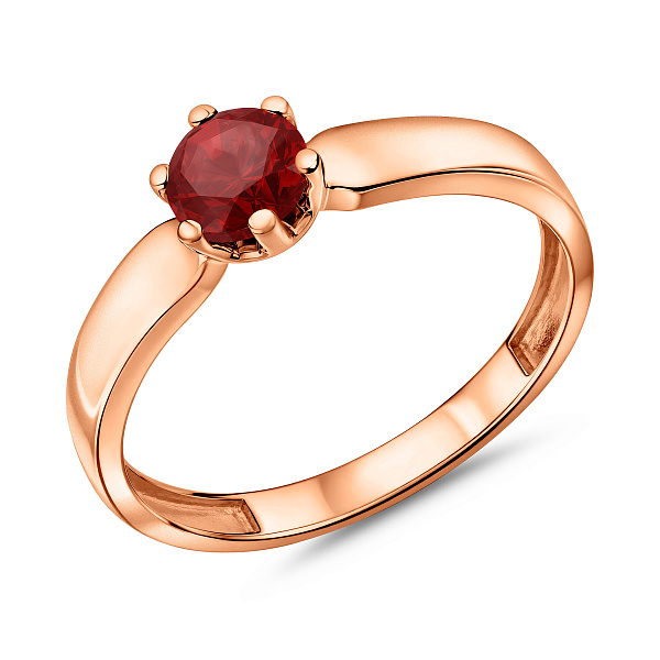 Золота каблучка з гранатом (арт. 140814Пк) – зображення 1