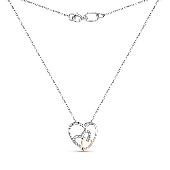 Кольє з червоного і білого золота з діамантами (арт. Ц011430бк)