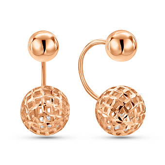 Золоті сережки-джекети з фіанітами (арт. 1101248а)