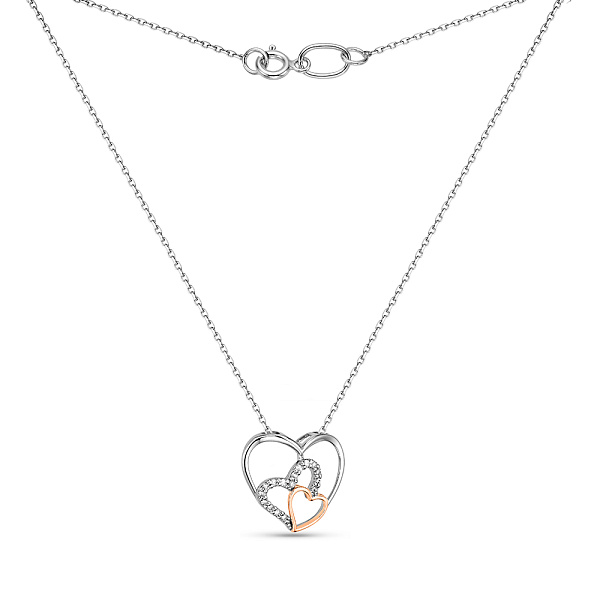 Кольє з червоного і білого золота з діамантами (арт. Ц011430бк) – зображення 1