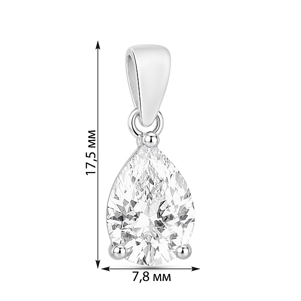 Серебряная подвеска с фианитом (арт. 7503/4754) – изображение 2