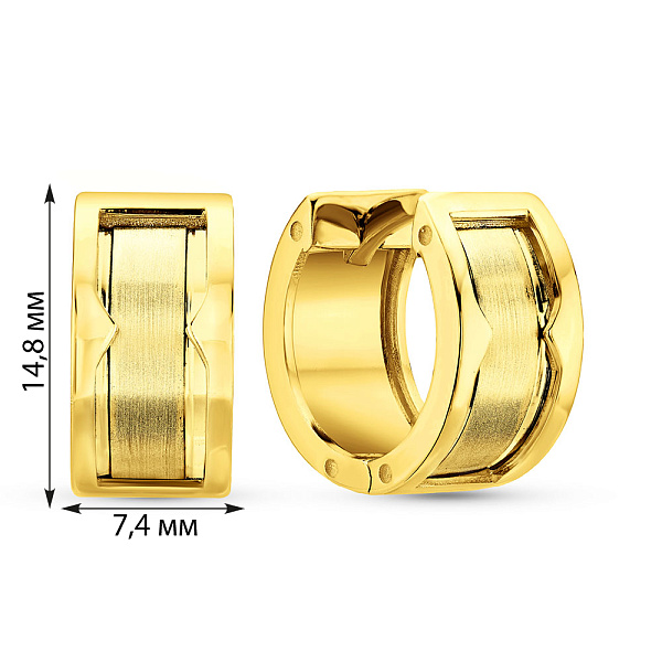 Серьги-кольца из желтого золота (арт. 1091008/15ж) – изображение 2