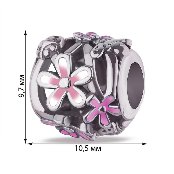 Серебряный шарм с разноцветной эмалью (арт. 7903/3365ефбр) – изображение 2