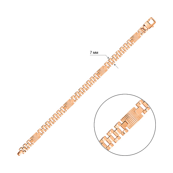 Золотой браслет с алмазной насечкой (арт. 3261207) – изображение 4