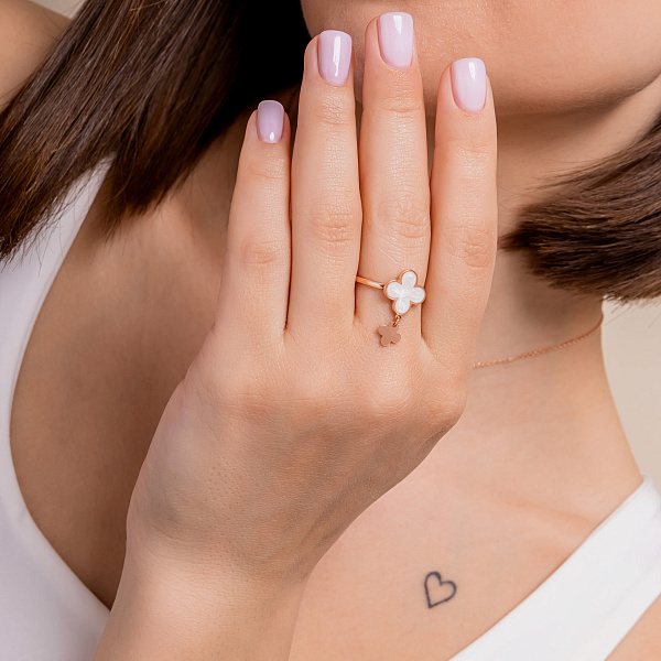 Золотое кольцо с эмалью (арт. 141207еп) – изображение 3