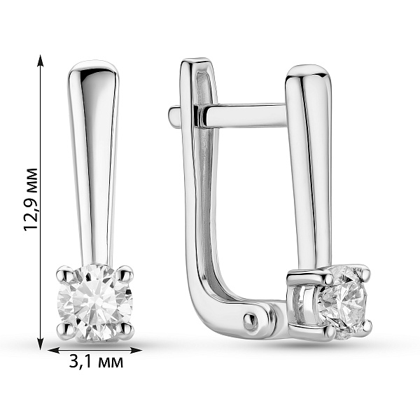 Серьги из белого золота с бриллиантами (арт. С011481030б) – изображение 4